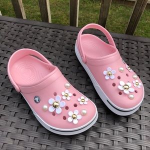 Size 7 Ladies Crocbands with Charms